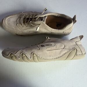 Dbeck AirWalker Comfortable Flexible Beige Leather Walking Shoes Women 10.5 44